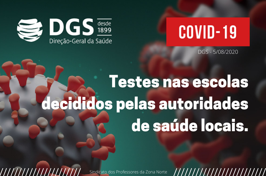 Covid-19: Testes nas escolas decididos pelas autoridades de saúde locais - DGS