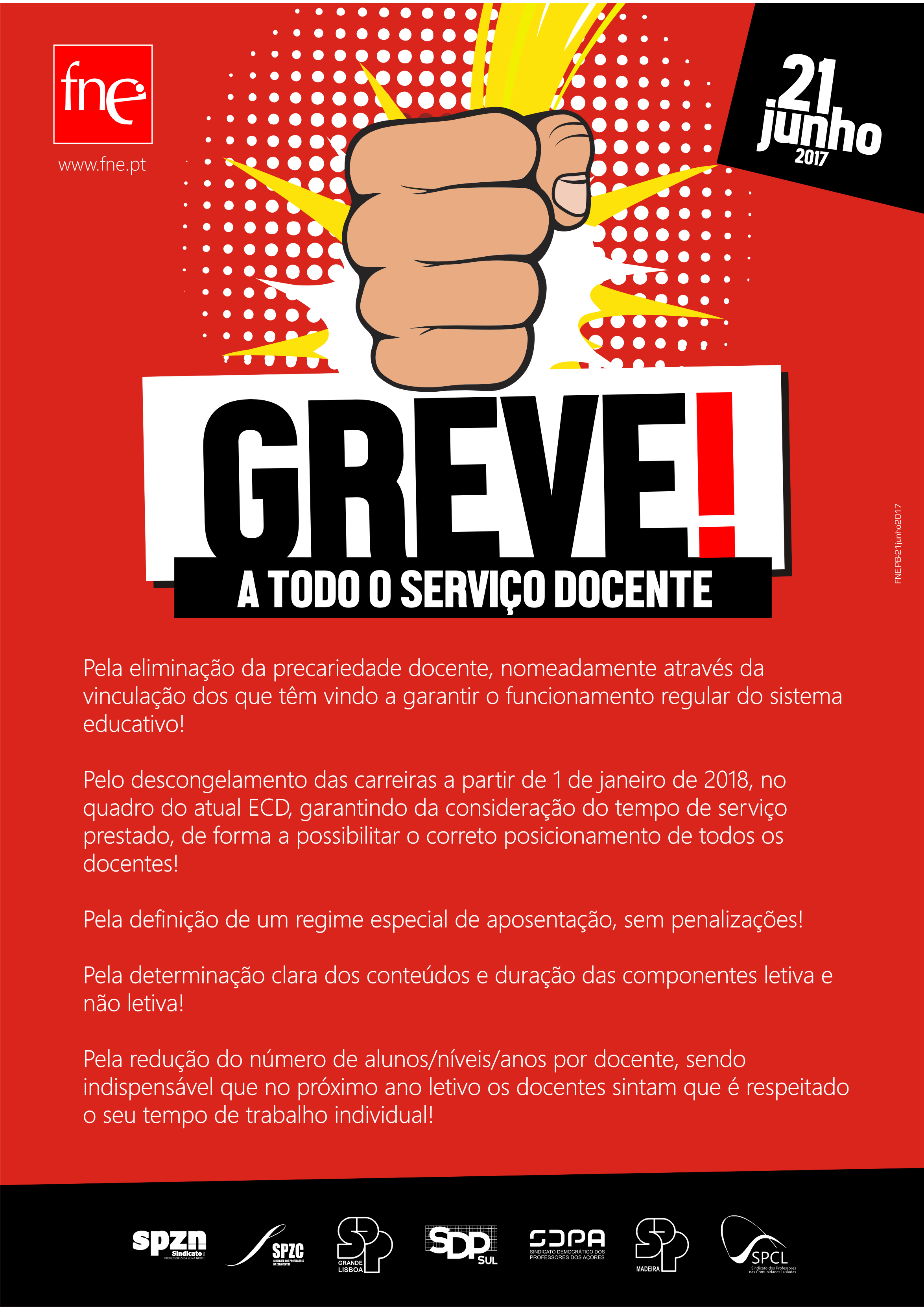 Greve a todo o serviço docente - 21 junho 2017